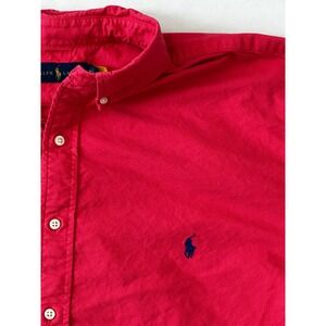 Ralph Lauren Oxford Shirt Red Short Sleeve Button Down Men's 2XLT Tall